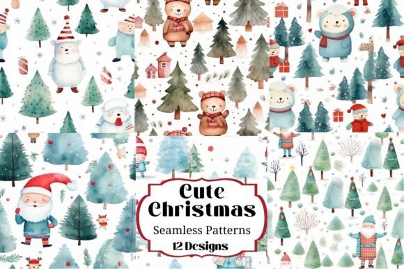 12 Cute Christmas Seamless Patterns: The Ultimate Digital Resource for Creative Projects
