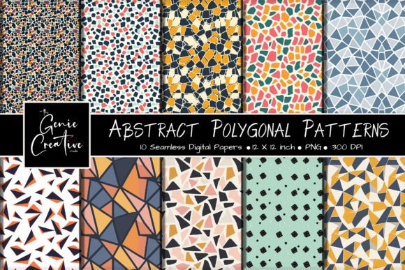 Abstract Polygonal Seamless Patterns Set