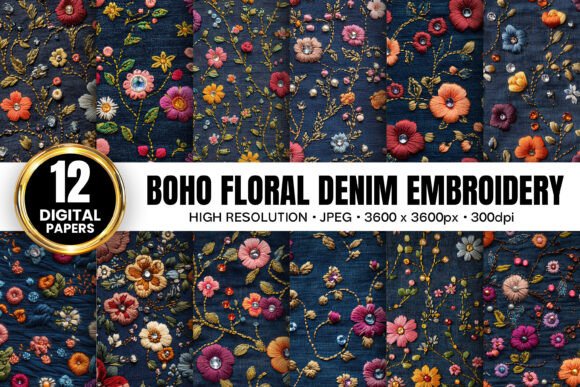 Boho Denim Floral Embroidery Patterns: A Strategic Asset for Creative Professionals