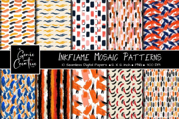 Inkflame Mosaic Seamless Patterns Set: Elevating Modern Creative Workflows