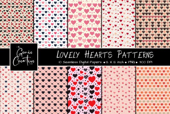 Lovely Hearts Seamless Patterns Set for Creative Projects