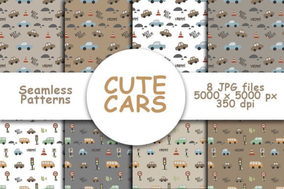 Patterns of Cute Cars. Digital Paper.: A Creative Solution for Personalized Projects