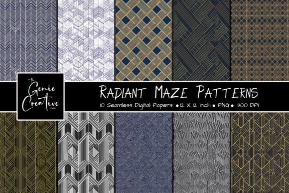 Radiant Maze Seamless Patterns Set: A Versatile Toolkit for Modern Creators
