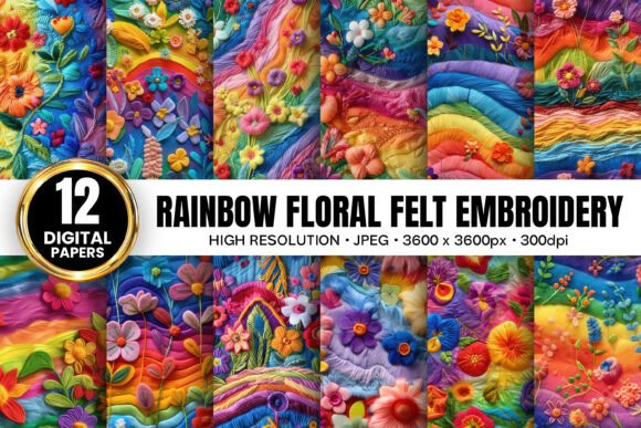 Rainbow Floral Felt Embroidery Patterns: A Creative Resource for Modern Crafters