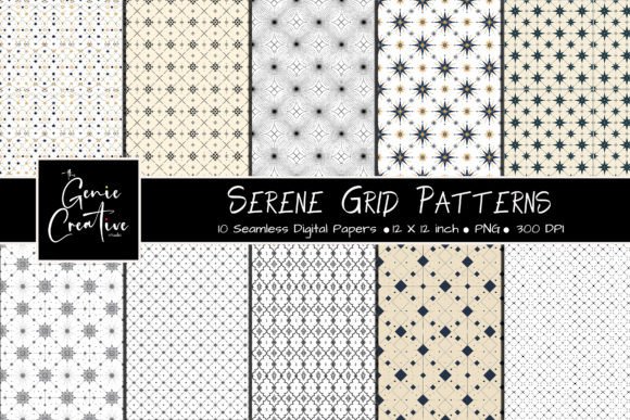 Transform Your Creative Projects with the Serene Grid Seamless Patterns Set