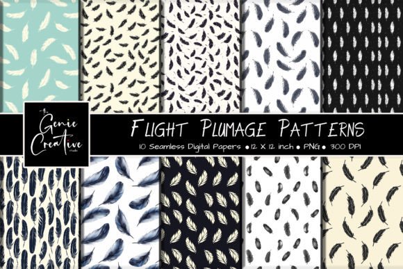 Unlock Your Creativity with the Flight Plumage Seamless Patterns Set