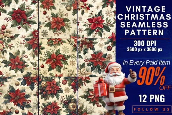Vintage Christmas Seamless Patterns: A Timeless Touch for Modern Creations