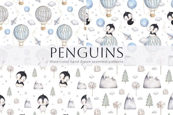 Winter Penguins Patterns for Creative Projects