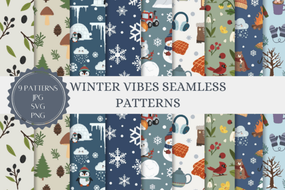 Winter Vibes Seamless Patterns
